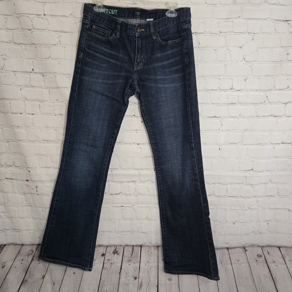 Vtg Y2k J Crew Baggy Bootcut Jeans Sz 2 Denim Low Rise Whiskers Cotton Trashy